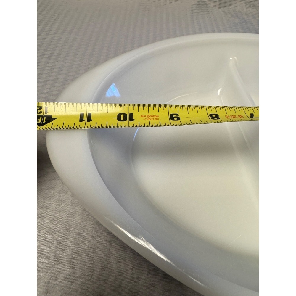 VTG Glasbake Blue Flower Floral Pattern White Divided Casserole Dish J2352‎ EUC - Picture 4 of 11